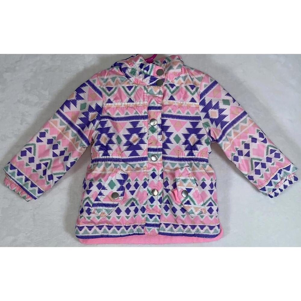 Beautiful Carters Baby Girls Coat Size 12 Month Fleece Winter Parker Pink Navajo